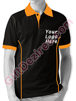 Designer Black and Orange Color Mens Logo T Shirts